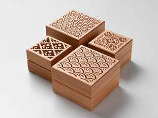 Openworked Wooden Box Tree-Rings:NENRIN